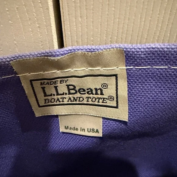 Vintage LL Bean Boat And Tote Purple Canvas SAM Embroidered School Travel 17x12 - Picture 8 of 13